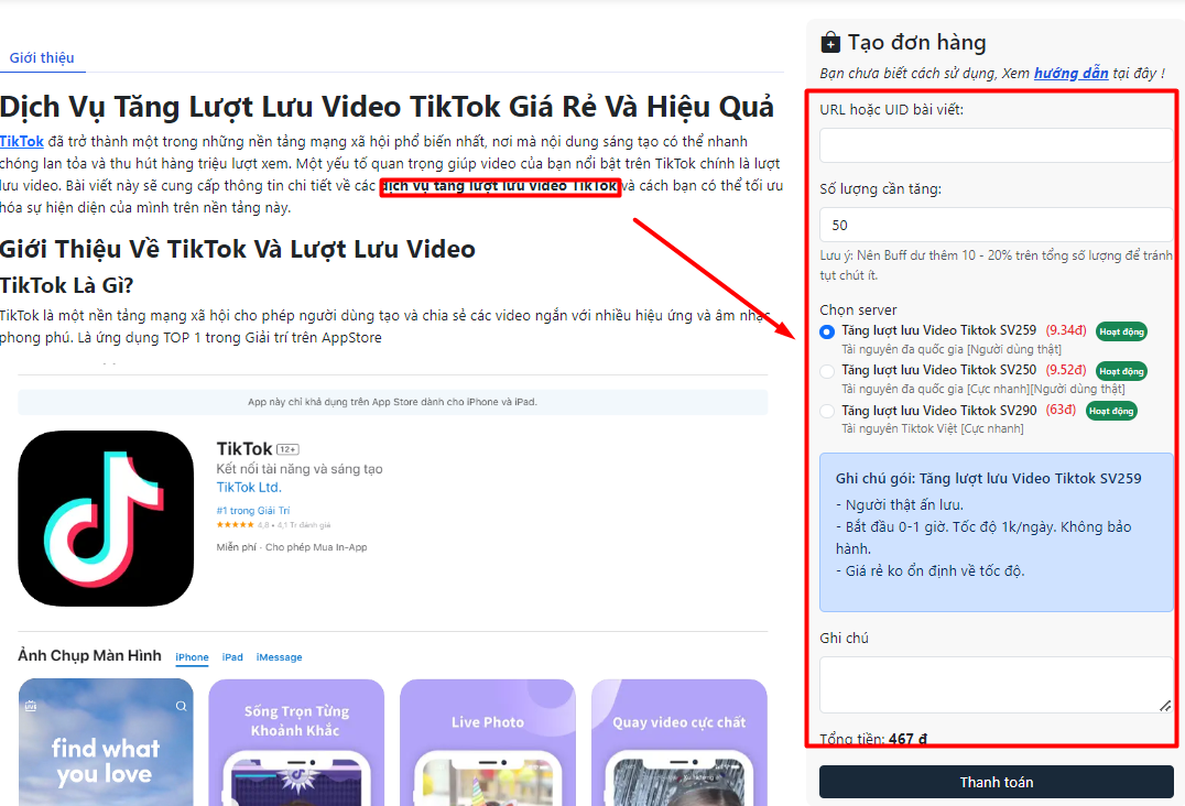 Dịch Vụ Tiktok